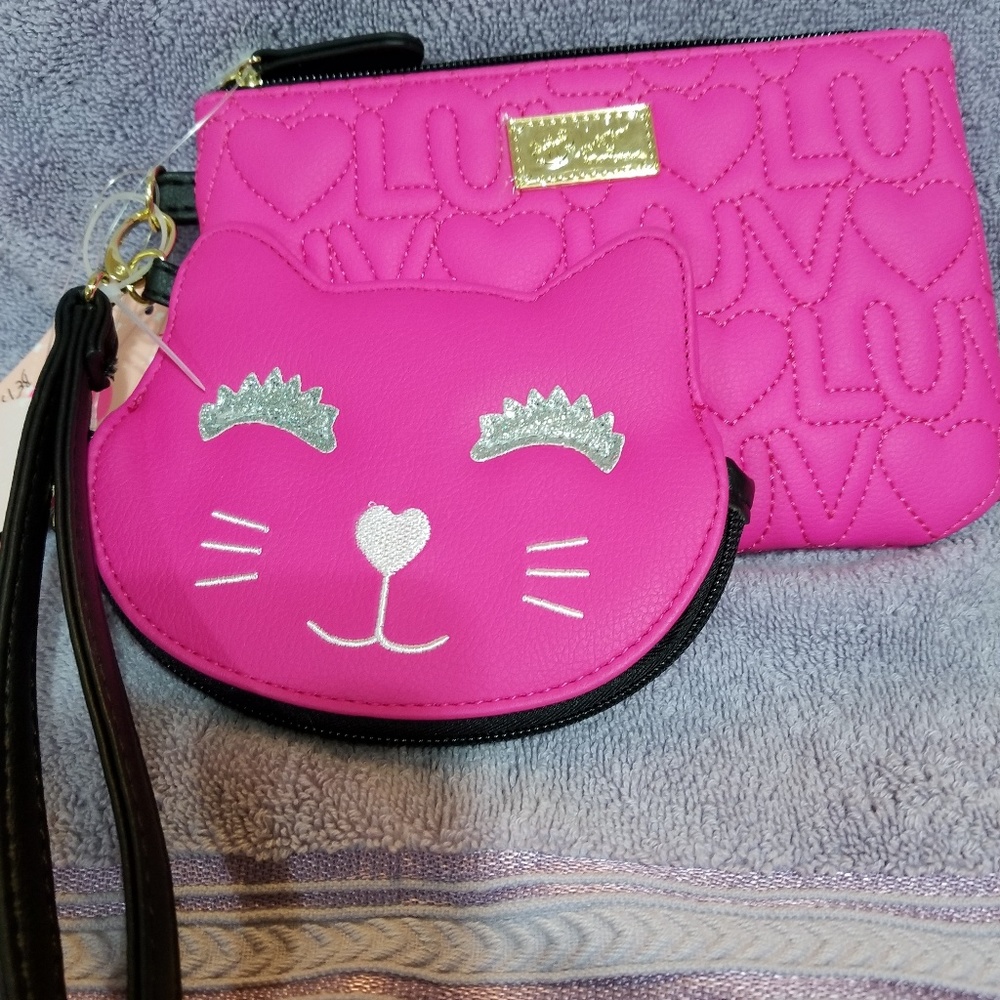betsey johnson wristlet set